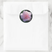 Roze Camellia Ronde Sticker (Tas)