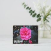 Roze Camellia Visitekaartje (Staand voorkant)
