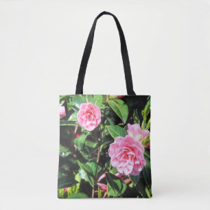 Roze Camellias digitaal schilderen over de Canvas Draagtas