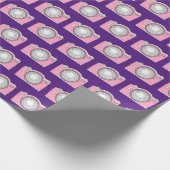 roze camera ' s op paars cadeaupapier (Hoek)