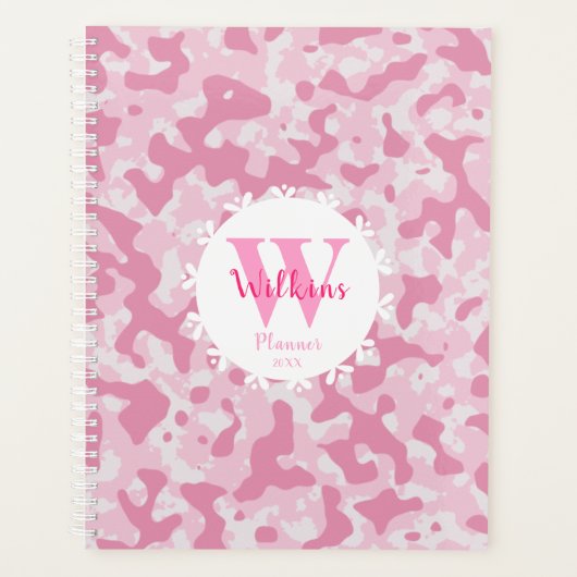 Roze Camo Abstracte Art Decor Design Planner (Voorkant)