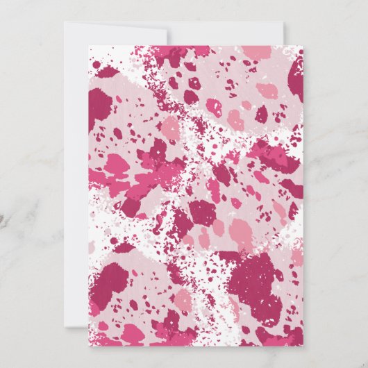 Roze Camo Baby Douche Uitnodigingen (Achterkant)