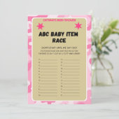 Roze Camo Baby shower - bewerkbare naam, 5x7 Invit Kaart (Staand voorkant)