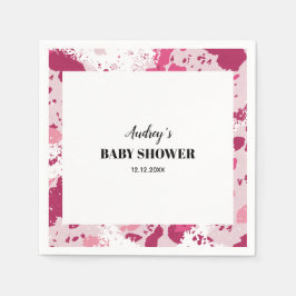 Roze Camo Baby shower Servet
