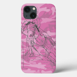 Roze Camo Barrel Racer II iPhone 13 Hoesje