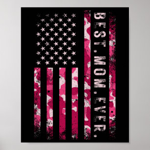 Roze Camo Beste Mama Ooit Mama Moederdag USA FLA Poster
