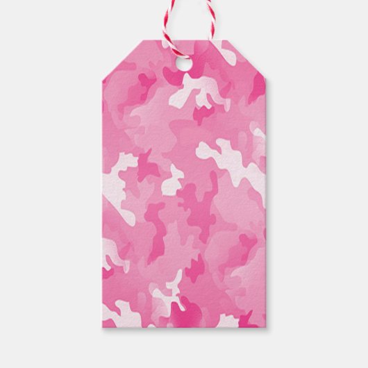 Roze Camo Cadeaulabel (Voorkant)