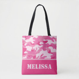Roze Camo (Camouflage) | Gepersonaliseerd Tote Bag