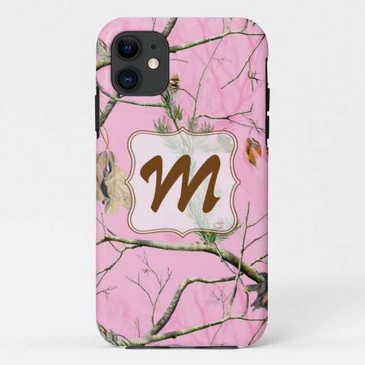 Roze Camo Camouflage Hunt Monogram IPHONE 5 Hoesje (Achterkant)