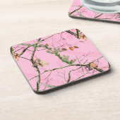 Roze Camo Camouflage Jacht Meisje Drink Onderzette Onderzetter (Linkerzijde)