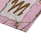 Roze Camo Camouflage Monogram Glassnijplank Snijplank (Hoek)