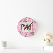 Roze Camo Camouflage Monogram Initialen wandklok Ronde Klok (Huis)