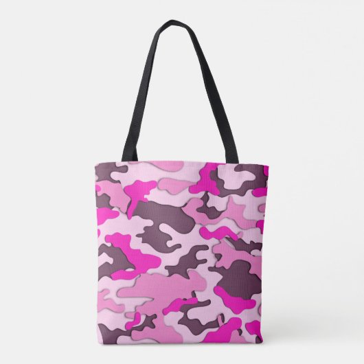 Roze Camo/Canvas tas (Achterkant)
