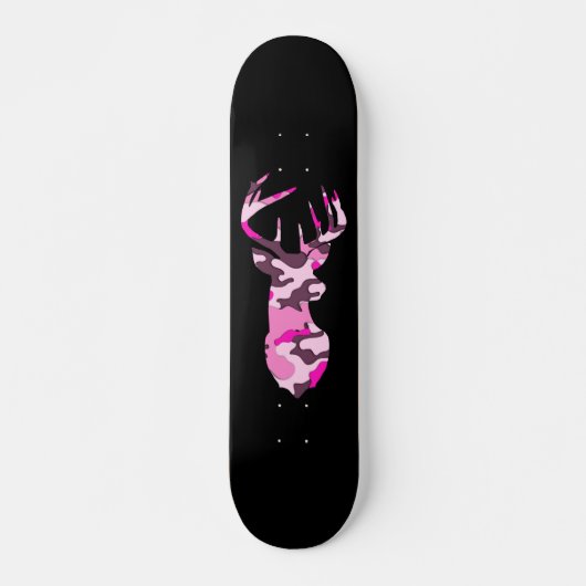 Roze Camo Deer / Skateboard (Voorkant)