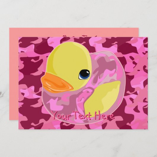 Roze Camo Ducky Kaart (Voorkant / Achterkant)
