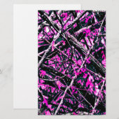 Roze Camo "Echt" Briefpapier (Voorkant / Achterkant)