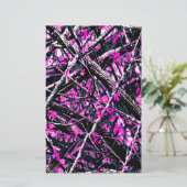Roze Camo "Echt" Briefpapier (Staand voorkant)