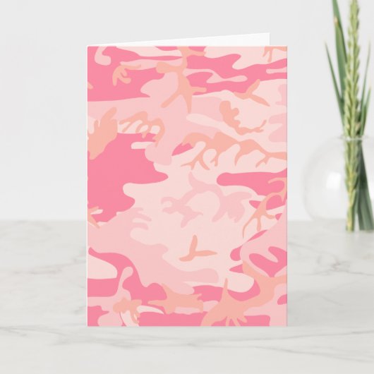 Roze Camo - Girly Camo Kaart (Voorkant)