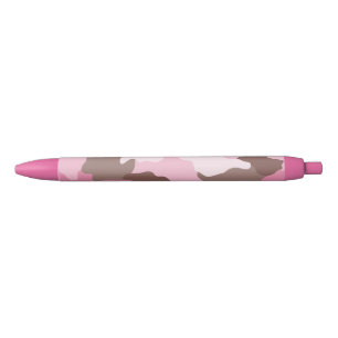 Roze Camo Girly Camouflage Patroon Zwarte Inkt Pen