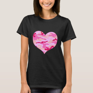 Roze Camo Heart T-shirt
