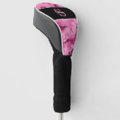 Roze Camo Hunter Camouflage Initiaal Monogram Golfheadcover (Schuin)