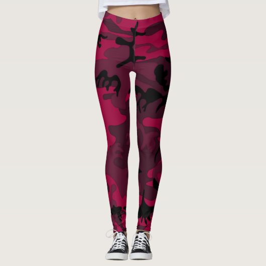 Roze camo-leggings leggings (Voorkant)