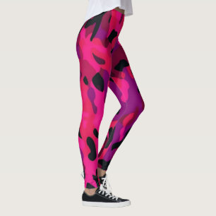 Roze Camo Leggings - Uniek Camo Patroon