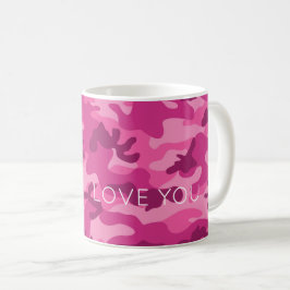 Roze Camo LOVE YOU Modern Her Yes Koffiemok