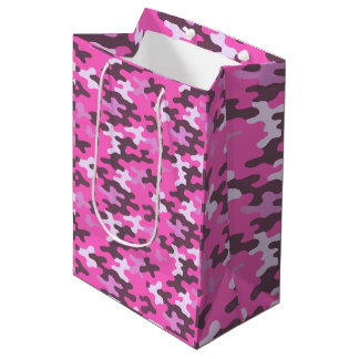 Roze Camo Medium Cadeauzakje