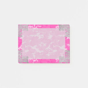 Roze Camo met Faux Glitter Post-it® Notes