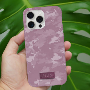 Roze Camo Modern Camouflage op persoonlijke titel iPhone 15 Pro Max Hoesje