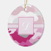 Roze Camo Monogram Keramisch Ornament (Links)