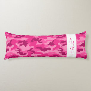 Roze Camo NAAM Kinder Slaapkamer Decor Fun Lichaamskussen