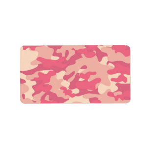 Roze Camo-ontwerp Etiket
