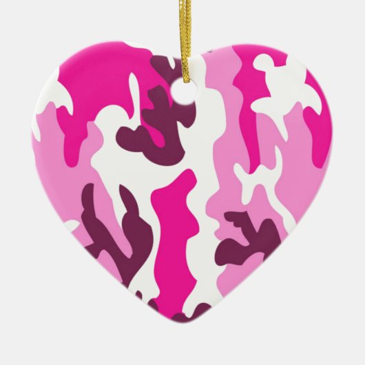 Roze Camo-ontwerp Keramisch Ornament (Voorkant)