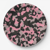 Roze Camo Papieren Bordje (Voorkant)
