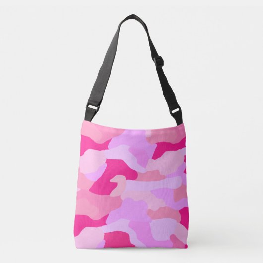 Roze Camo Pattern Crossbody Tas (Voorkant)