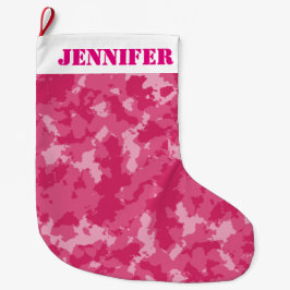 Roze Camo Pattern Grote Kerstsok