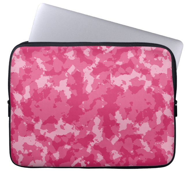 Roze Camo Pattern Laptop Sleeve (Voorkant)