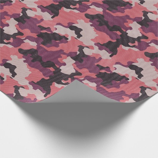 Roze Camo Realistisch Grunge Effect Cadeaupapier (Hoek)
