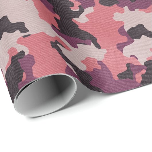 Roze Camo Realistisch Grunge Effect Cadeaupapier (Rol Hoek)