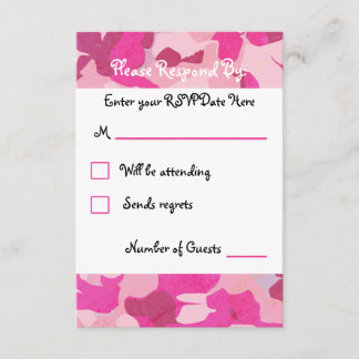 Roze Camo RSVP-kaart RSVP Kaartje