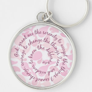 Roze Camo Serenity Prayer Sleutelhanger
