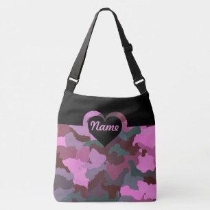 Roze Camo voor Groot Crossbody Tas