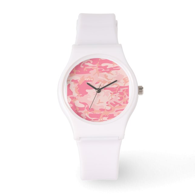 Roze Camo Watch Horloge (Voorkant)