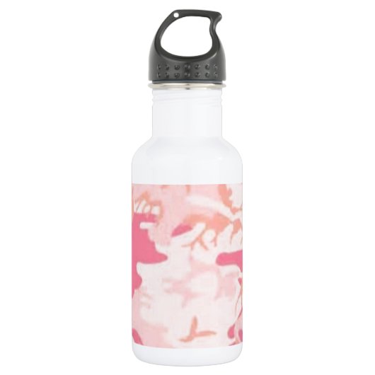 Roze Camo Waterfles (Voorkant)