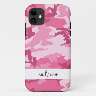 Roze Camoflage Patroon voor stadsontwikkeling iPhone 11 Hoesje