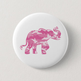 Roze-Camoflauge-Elephant Ronde Button 5,7 Cm