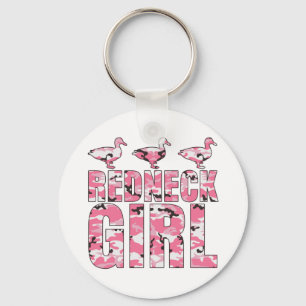 Roze Camouflage 3 van het Meisje van Redneck de Sleutelhanger