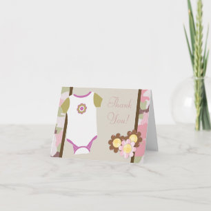 Roze Camouflage Baby Shower Bedankkaartjes Bedankkaart